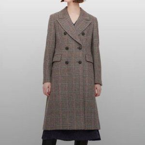 Ines de la Fressange x Uniqlo Plaid Long Wool Coat | L